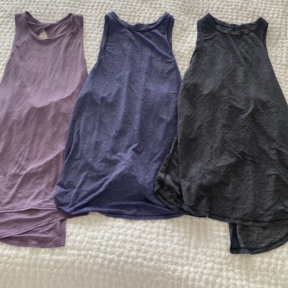 3 Lululemon tanks size 4